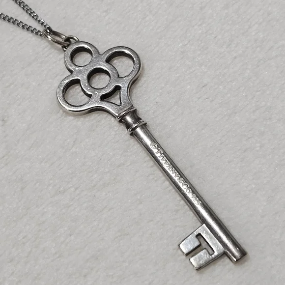 Tiffany & Co. Crown Key Silver Necklace - Picture 1 of 8